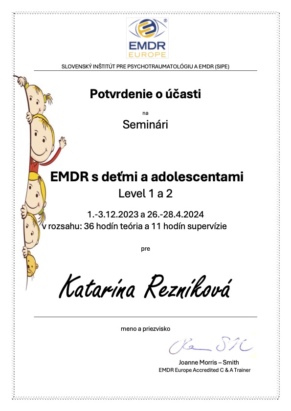 Certifikát EMDR